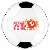 遊懸命または帰宅赤グラフィック文字 サッカーボール (正面)