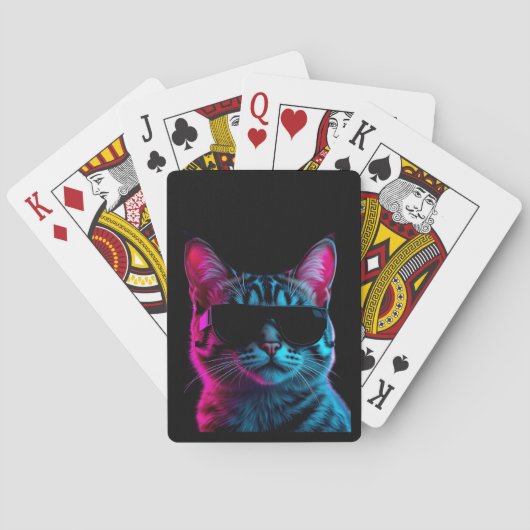 遊戯札のネオン猫のような雰囲気 トランプ (裏面)