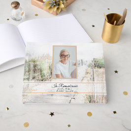 遊歩道からビーチお祝い救命碑 ゲストブック