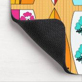 遊歩道の夏のビーチのテーマのサーフボード マウスパッド (コーナー)