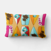 遊歩道の夏のビーチのテーマのサーフボード ランバークッション (裏面)