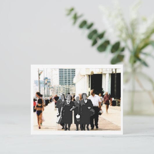 遊歩道の家族 ポストカード (スタンド正面)