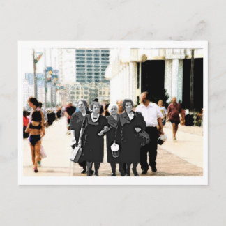 遊歩道の家族 ポストカード