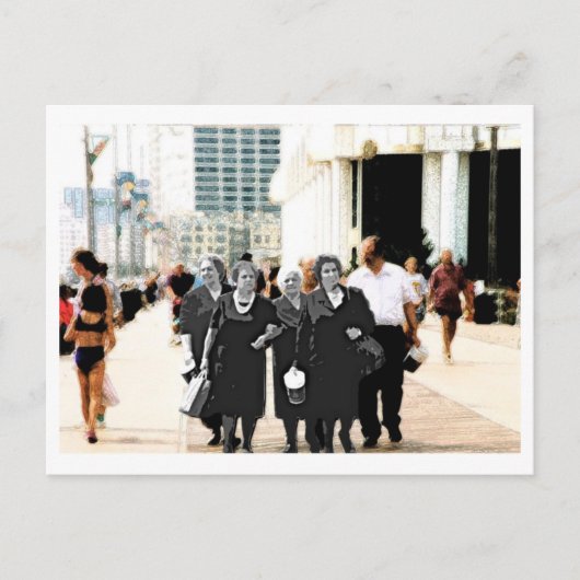 遊歩道の家族 ポストカード (正面)