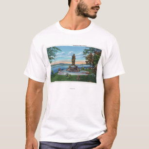 遊歩道公園の彫像場面 Tシャツ