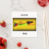 遊泳中の人魚のパーソナライズされた招待 スタンダードカクテルナプキン (インサイチュ)