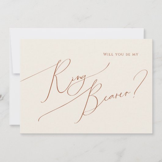 遊牧の砂漠 | ベージュのリングベアラーカード 招待状 (正面)