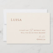 遊牧の砂漠 | ベージュのリングベアラーカード 招待状 (裏面)