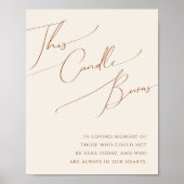 遊牧の砂漠 | ベージュ このキャンドルが燃えるポスター ポスター (正面)