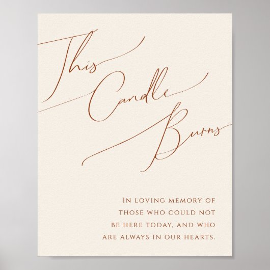 遊牧の砂漠 | ベージュ このキャンドルが燃えるポスター ポスター (正面)