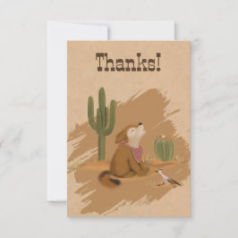 遊牧民のカウボーイ砂漠動物パーティー サンキューカード