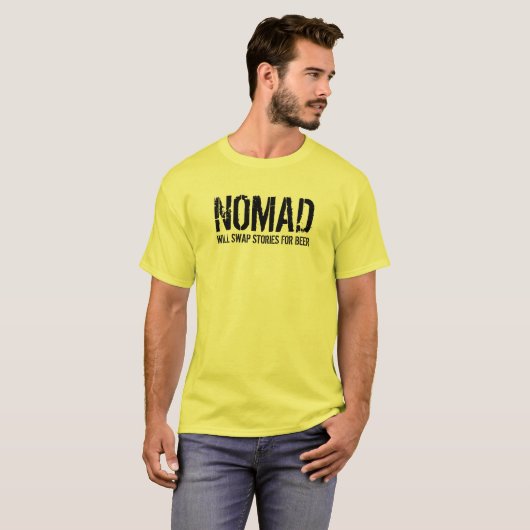 遊牧民はビールのために、物語を交換します Tシャツ (正面フル)