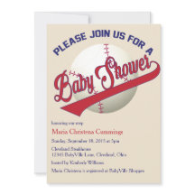 遊球球野球ベビーシャワー招待状