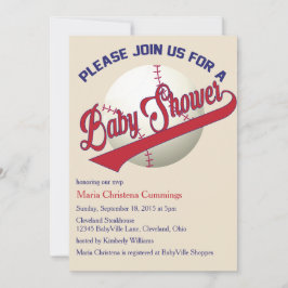 遊球球野球ベビーシャワー招待状 招待状