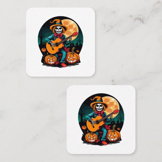 遊祝ギターとハロウン スクエア名刺 (正面/裏面)
