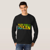 遊自然色で設計されたバイオリン Tシャツ (正面フル)
