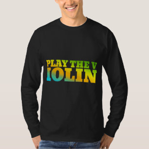 遊自然色で設計されたバイオリン Tシャツ