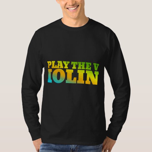 遊自然色で設計されたバイオリン Tシャツ (正面)
