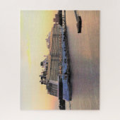 遊航船とのナッサウ港の夜明け ジグソーパズル (縦)