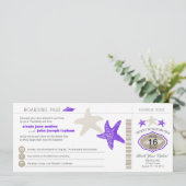 遊航船のヒトデの搭乗券の結婚式 招待状 (スタンド正面)