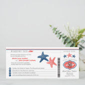 遊航船のヒトデの搭乗券の結婚式 招待状 (スタンド正面)