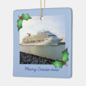 遊航船のポートレートのメリーな巡航masカスタム セラミックオーナメント (左)
