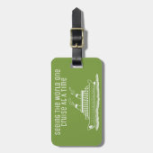 遊航船の旅行者のおもしろいでモダンなシンプル ラゲッジタグ (正面縦)