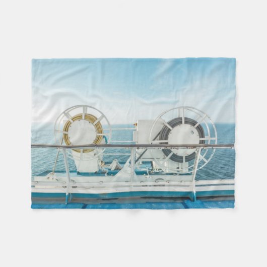 遊航船の柵 フリースブランケット (正面(横))