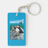 遊航船を見ているツノメドリ キーホルダー (裏面)