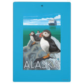 遊航船を見ているツノメドリ クリップボード (裏面)