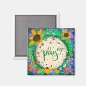 遊(昆虫)マルハナバチカラフルフローラ マグネット (正面/裏面)