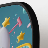 遊.笑え。勝て！-ミニマルかわいい ピックルボールラケット (左詳細)