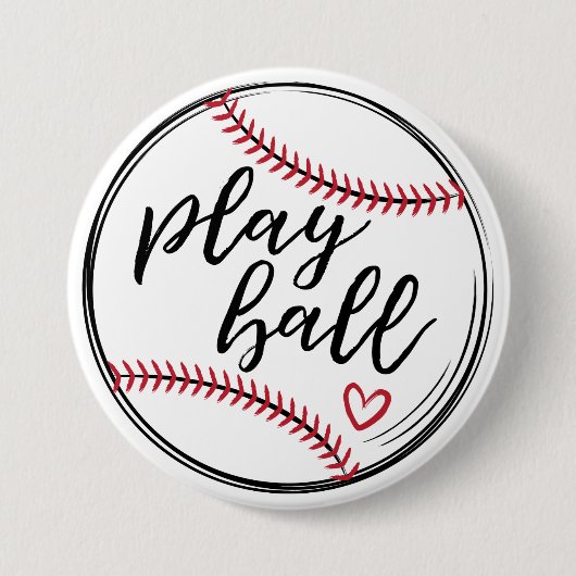 遊Ball Doodle Baseball Graphic, GraphicLoveShop 缶バッジ (正面)