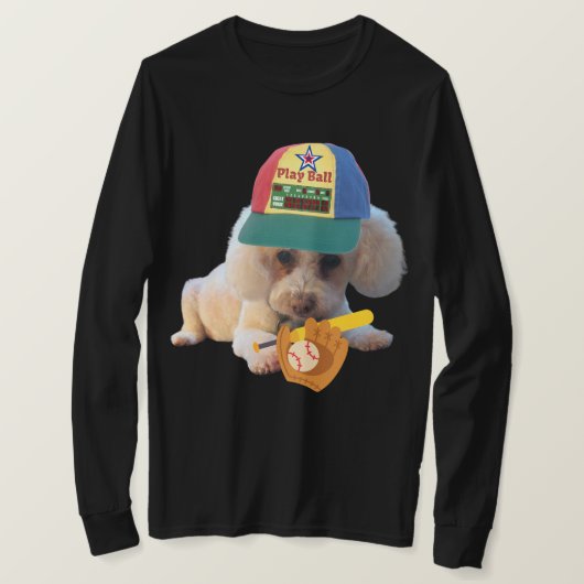 遊Ball Poodle Men's Longsleeve Tシャツ (デザイン正面)