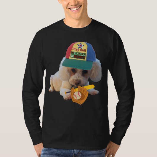 遊Ball Poodle Men's Longsleeve Tシャツ (正面)