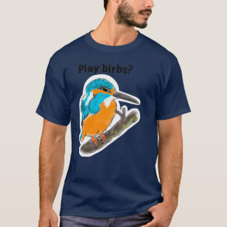 遊birbs wingspanボードゲームかわいいkingfisher bla tシャツ