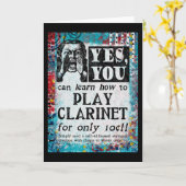 遊Clarinetグリーティングカーおもしろいド – Vintage Ad カード (黄色い花)