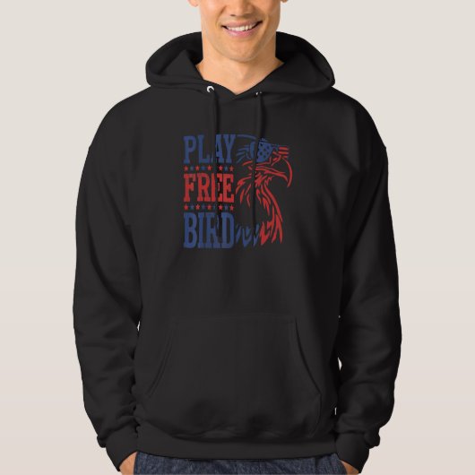 遊Free Bird Patriotic Eagle 7月4日Usa Fl パーカ (正面)