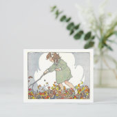 「遊in葉秋/秋イラストレーション ポストカード (スタンド正面)