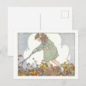 「遊in葉秋/秋イラストレーション ポストカード (正面/裏面)