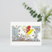 「遊in葉秋/秋イラストレーション ポストカード (スタンド正面)