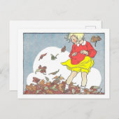 「遊in葉秋/秋イラストレーション ポストカード (正面/裏面)