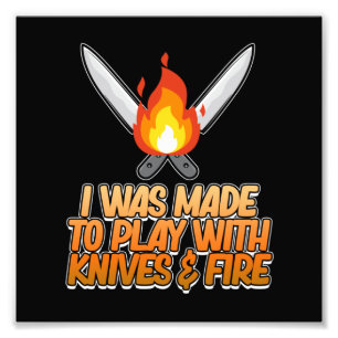 遊Knives Fire料理調理師シェフキッチン フォトプリント
