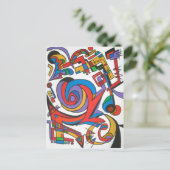 遊Me Some Jazz -抽象芸術アートはがき ポストカード (スタンド正面)