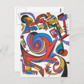 遊Me Some Jazz -抽象芸術アートはがき ポストカード (正面/裏面)
