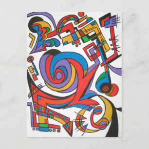 遊Me Some Jazz -抽象芸術アートはがき ポストカード