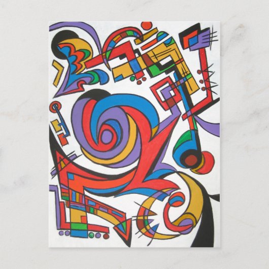 遊Me Some Jazz -抽象芸術アートはがき ポストカード (正面)