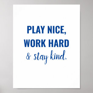 遊Nice Kid Playroom Sign教育用ポスター ポスター
