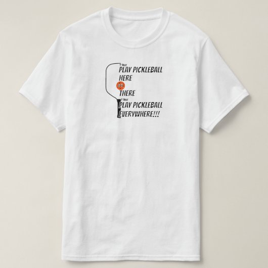 遊Pickleballの遊ここと Tシャツ (デザイン正面)