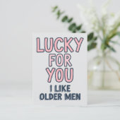 運がいいね 年上好きな私 面白い誕生日 ポストカード (スタンド正面)